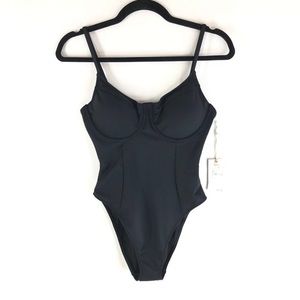 Good American Compression Showoff Swimsuit Underwire Black 1 US S